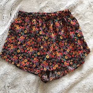 Black Floral shorts